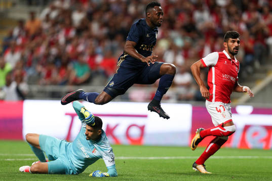 Chinedu Obasi forward of AIK score a goal