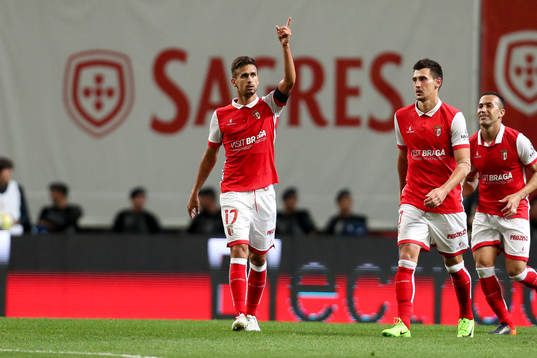 Rui Fonte forward of SC Braga celebrates