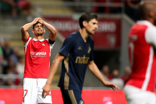 Rui Fonte forward of SC Braga reacts