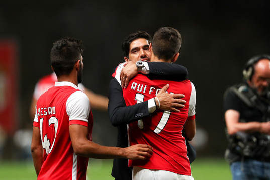 Abel Ferreira coach of SC Braga celebrates the victory in
