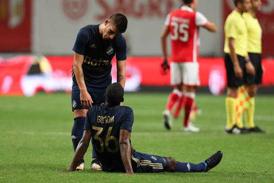 Henok Goitom forward of AIK reacts