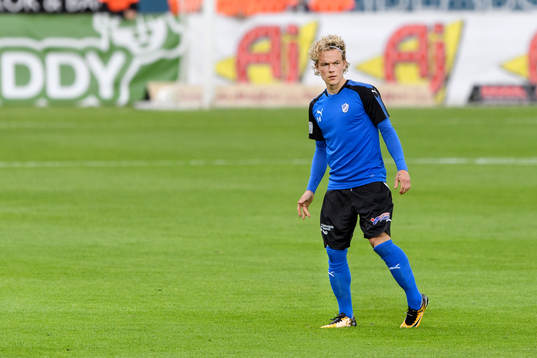 Halmstads Höskuldur Gunnlaugsson före fotbollsmatchen i