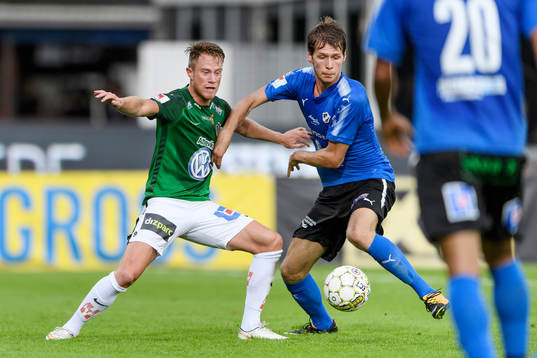 Jönköpings Tommy Thelin och Halmstads Marcus Johansson