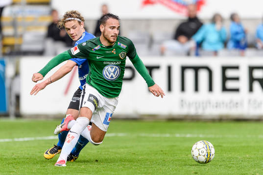 Halmstads Höskuldur Gunnlaugsson och Jönköpings Dzenis