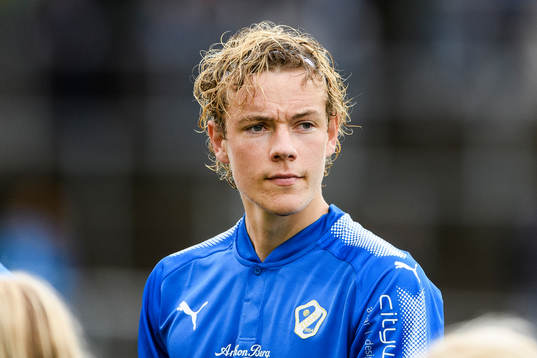 Halmstads Höskuldur Gunnlaugsson före fotbollsmatchen i