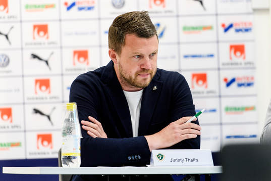 Jönköpings tränare Jimmy Thelin deppar på