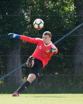 IFK Hässleholms Adam Larsson i matchen i division 2 mellan