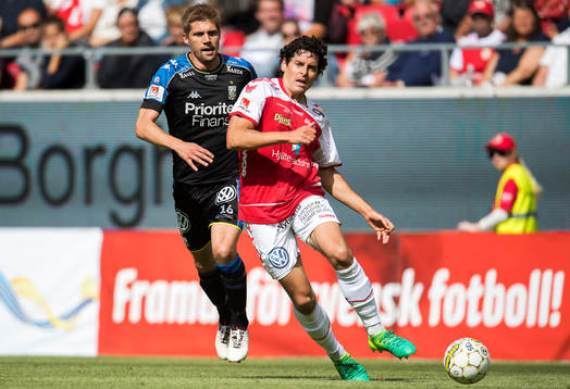 IFK Göteborgs Mikael Boman och Kalmars Marko Biskupovic
