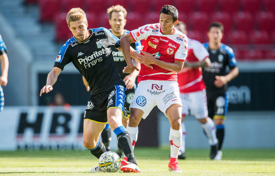 IFK Göteborgs Mikael Boman och Kalmars Romário Pereira