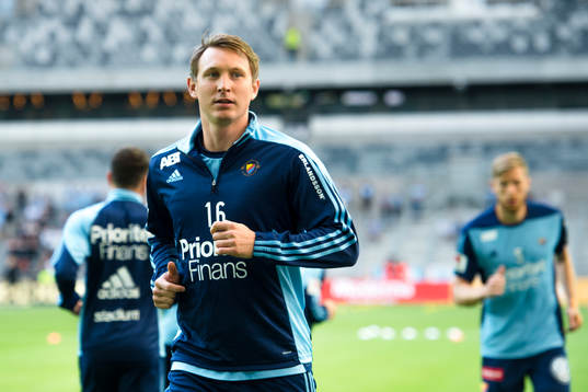 Djurgårdens Kim Källström före fotbollsmatchen i