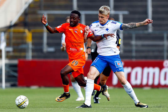 AFC Eskilstunas Mohamed Buya Turay och Norrköpings Eric