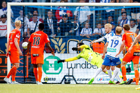 Norrköpings Sebastian Andersson gör 1-0