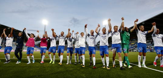 Norrköpings spelare jublar