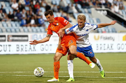 AFC Eskilstunas Thomas Piermayr och Norrköpings Sebastian