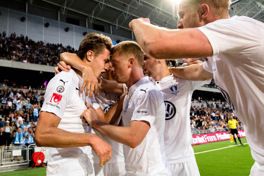 Malmö FFs Mattias Svanberg , Anders Christiansen och Pawel