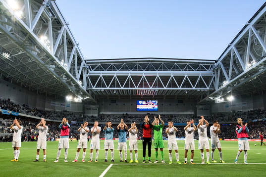 Malmö FFs spelare jublar
