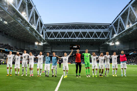 Malmö FFs spelare jublar