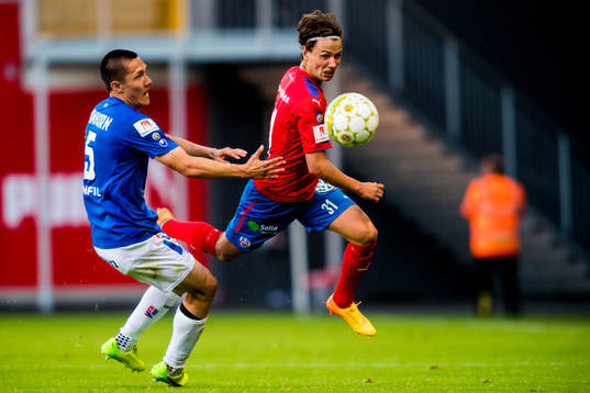 Åtvidabergs Johan Ramhornoch Helsingborgs Alex Timossi