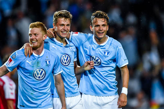 Malmö FFs Anders Christiansen, Mattias Svanberg och
