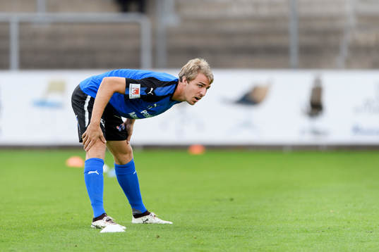 Halmstads Johan Oremo före fotbollsmatchen i Allsvenskan
