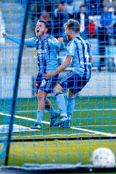 Djurgårdens Kerim Mrabti jublar