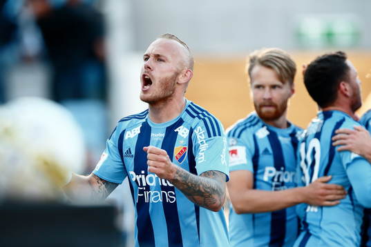 Djurgårdens Magnus Eriksson jublar