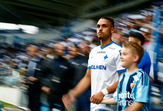 Norrköpings Alexander Jakobsen före fotbollsmatchen i