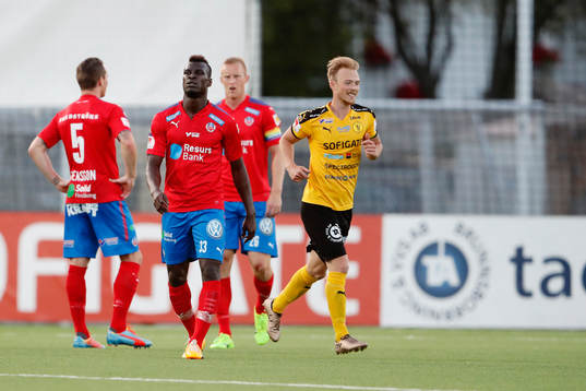 Helsingborgs Johan Persson, Edwin Gyimah och Peter Larsson