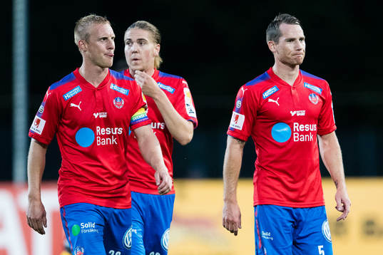 Helsingborgs Peter Larsson, Darijan Bojanic och Johan