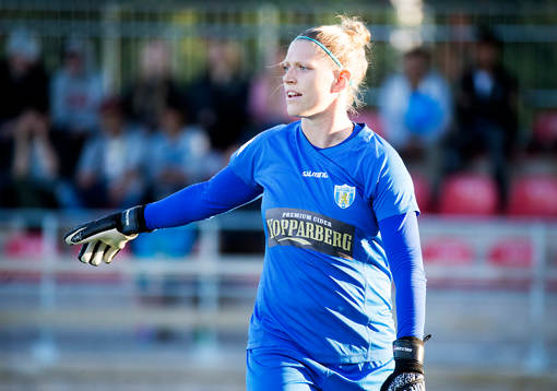 Göteborgs målvakt Line Johansen i sin debut