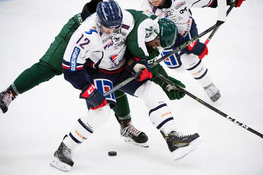 Linköpings Sebastian Karlsson och Färjestads Martin