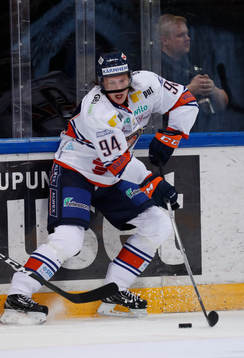 Joel Persson #94, Växjö Lakersduring ice hockey TPS cup