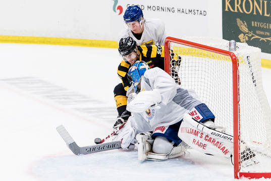 Skellefteås Bud Holloway bryter in framför Sparta