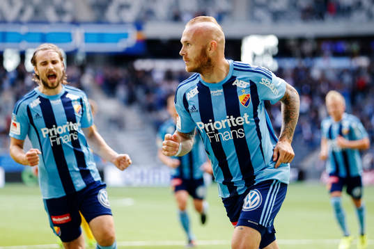Djurgårdens Magnus Eriksson jublar