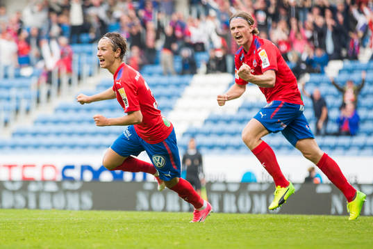 Helsingborgs Alex Timossi Andersson och Carl Johansson
