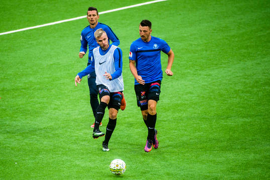Trelleborgs Robin Nilsson före fotbollsmatchen i