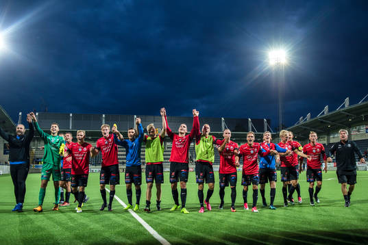 Trelleborgs spelare jublar