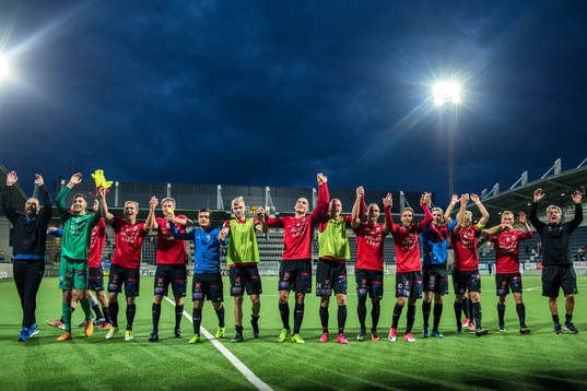 Trelleborgs spelare jublar