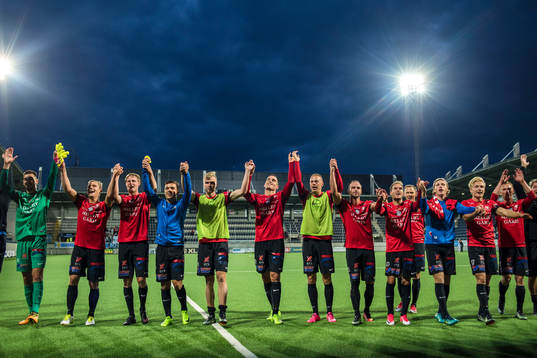 Trelleborgs spelare jublar