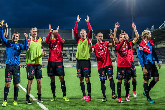 Trelleborgs spelare jublar