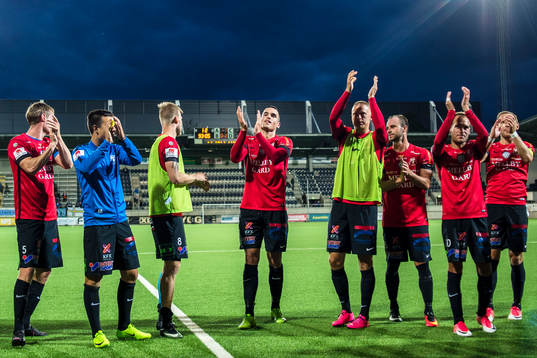 Trelleborgs spelare jublar