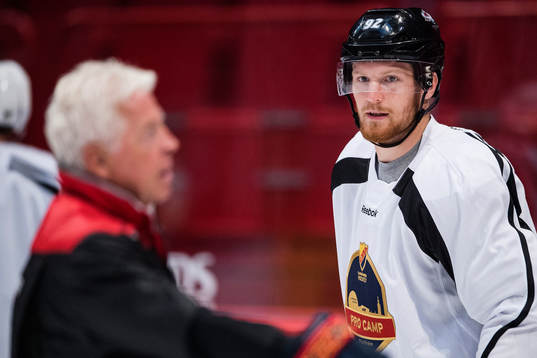 Colorados Gabriel Landeskog deltar i en träning