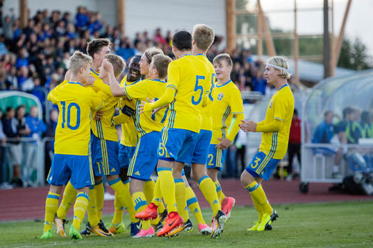 Sveriges spelare med Otto Vallentin, David Edvardsson,