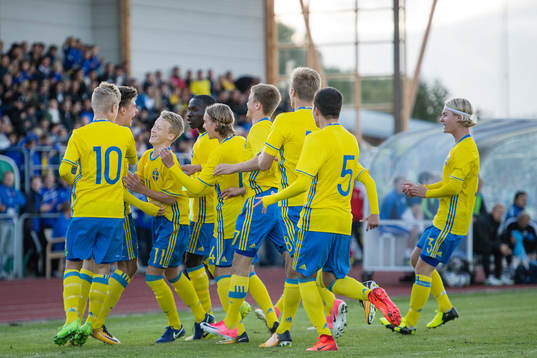 Sveriges spelare med Otto Vallentin, David Edvardsson,