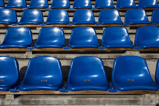 Läktare på Studenternas IP innan fotbollsmatchen i
