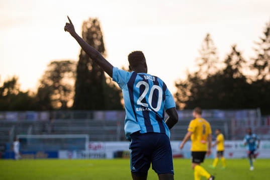 Djurgårdens Aliou Badji firar sitt första mål