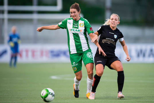 Hammarbys Madeleine Tegström och Göteborgs Elin Rubensson
