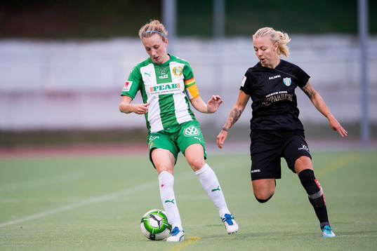 Hammarbys Olga Ekblom och Göteborgs Nathalie Persson