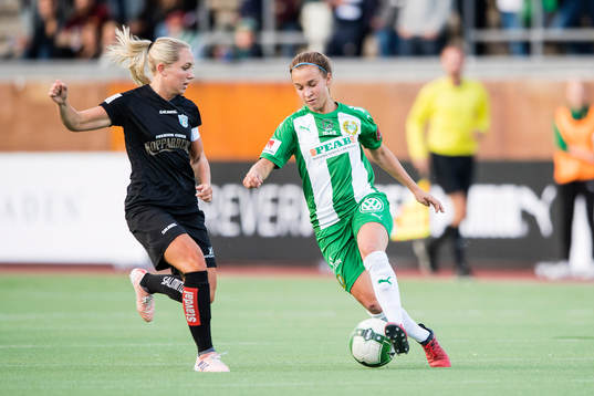 Göteborgs Elin Rubensson och Hammarbys Julia Zigiotti Olme