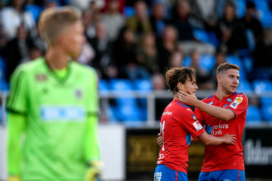 Helsingborgs Alex Timossi Andersson och Darijan Bojanic